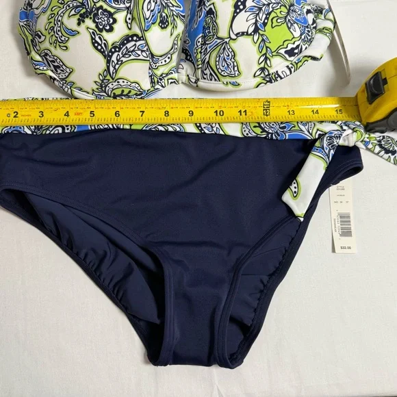 Croft & Barrow women’s Blue and Green 2pc Bikini Set with Floral Print Sz 14 NWT - Picture 6 of 7